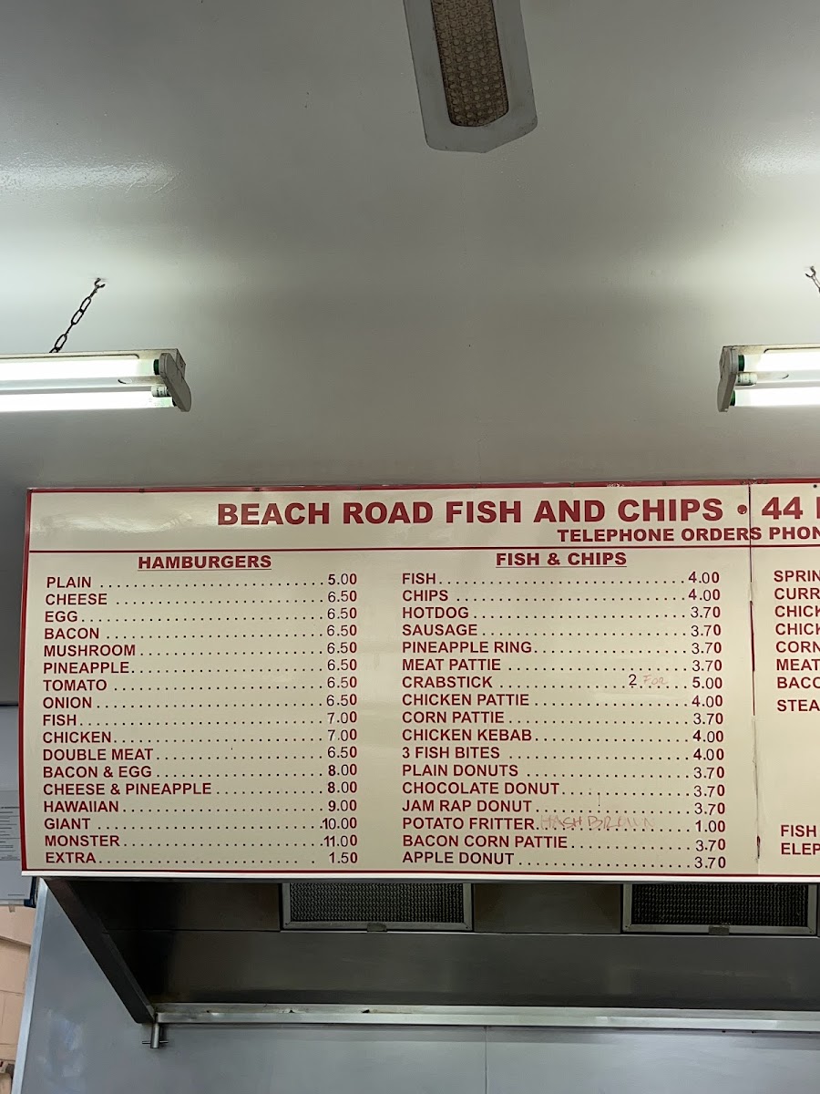 Beach Road Fish & Chips Photo Menu 1