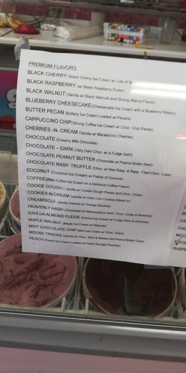 Scoops Ice Cream Parlor Inc Photo Menu 1