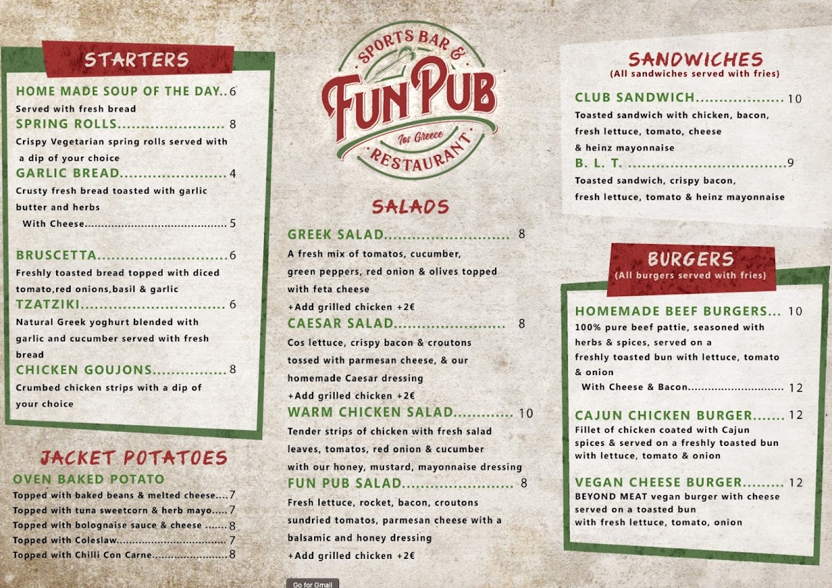 Fun Pub Sports Bar & Restaurant Photo Menu 2