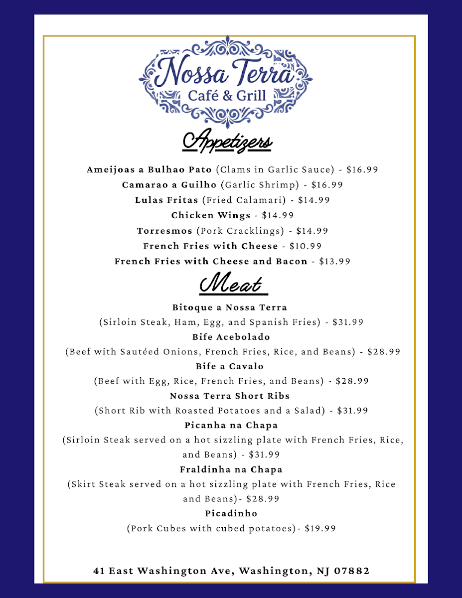 Nossa Terra Cafe Photo Menu 1