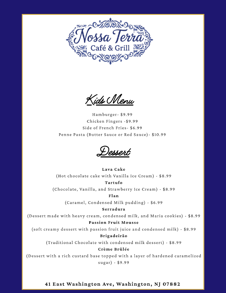 Nossa Terra Cafe Photo Menu 3