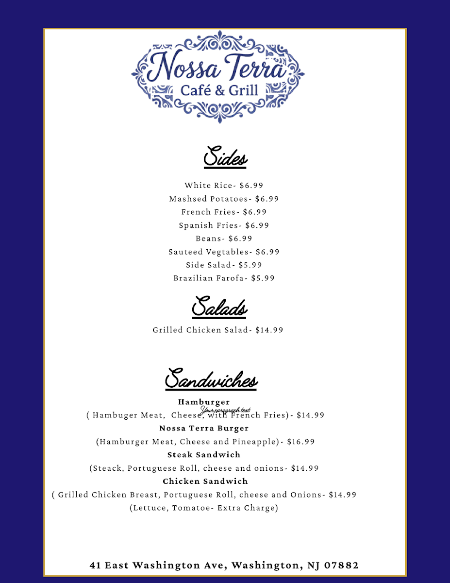 Nossa Terra Cafe Photo Menu 4