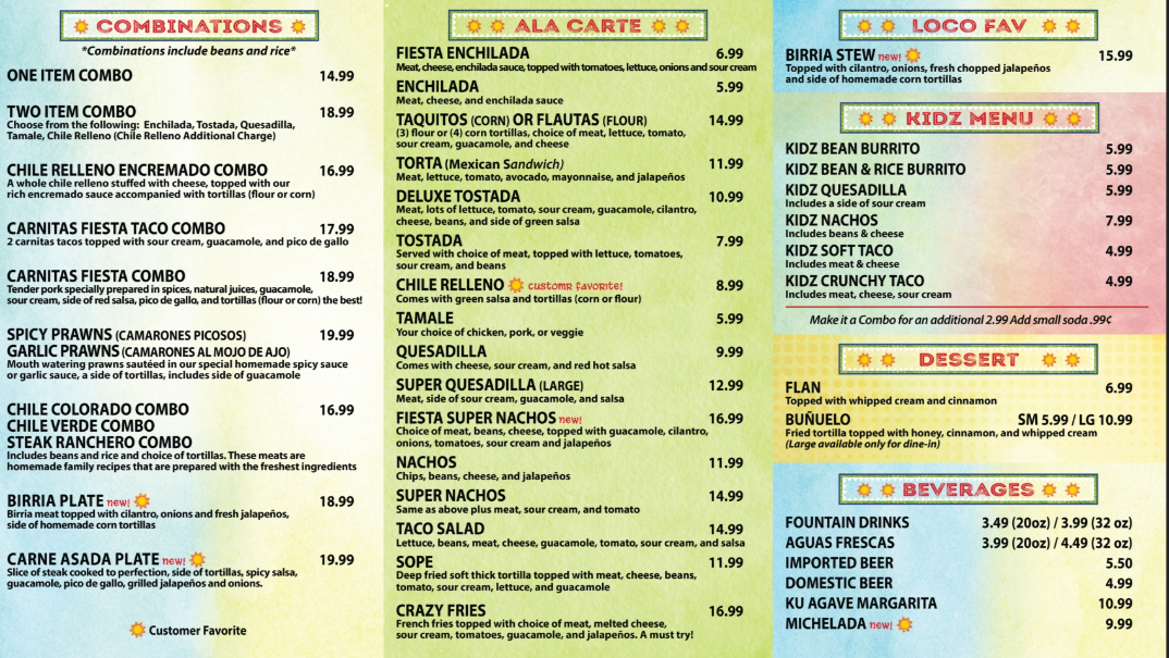 Taco Loco Photo Menu 2