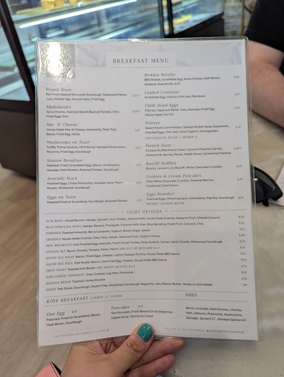 Station Coffee House Photo Menu 1