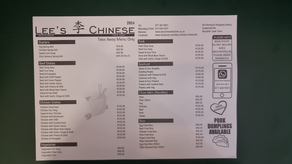 Lee's Chinese Restaurant Photo Menu 9