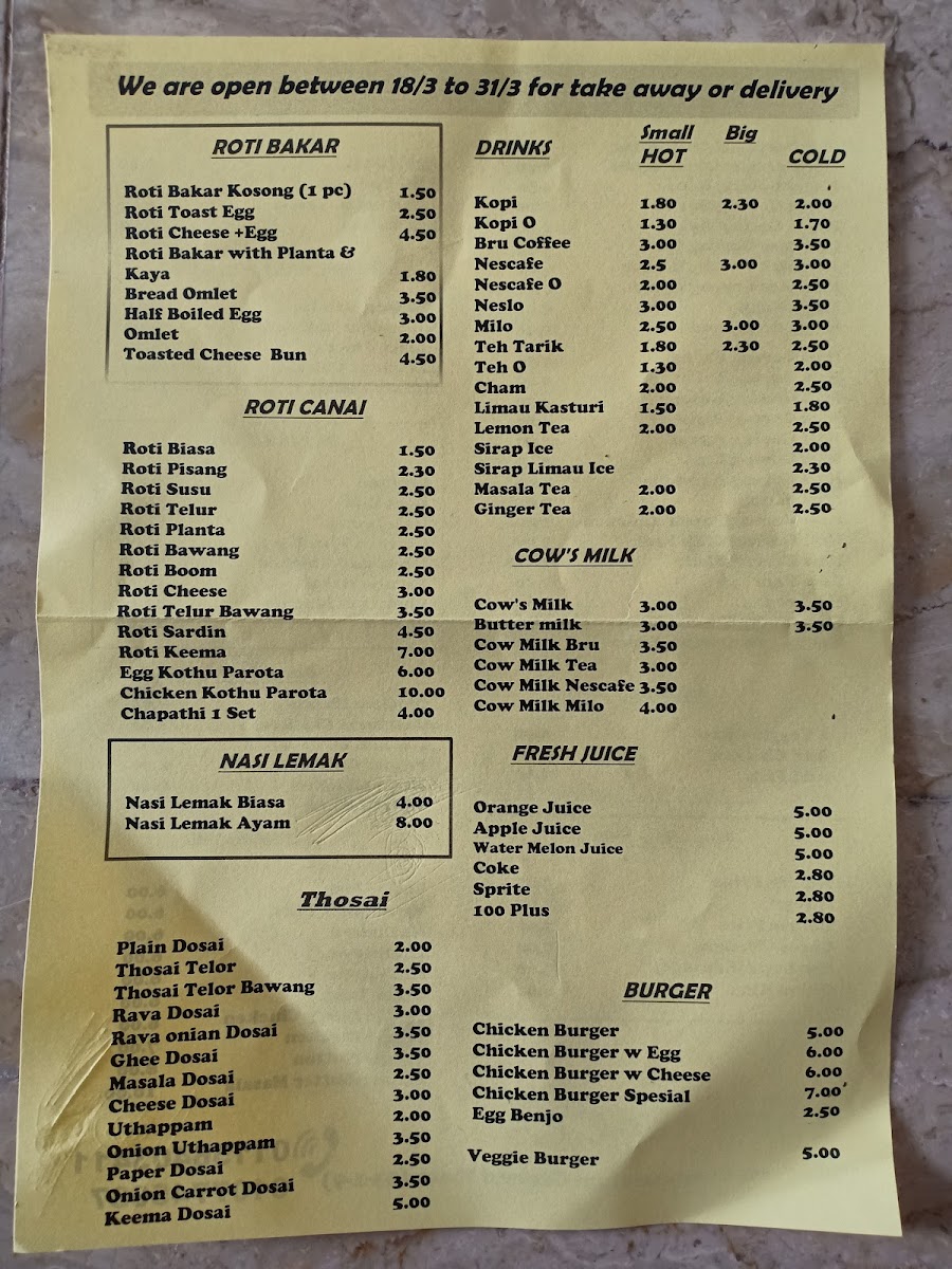 Kafe Scott Matrix Photo Menu 1