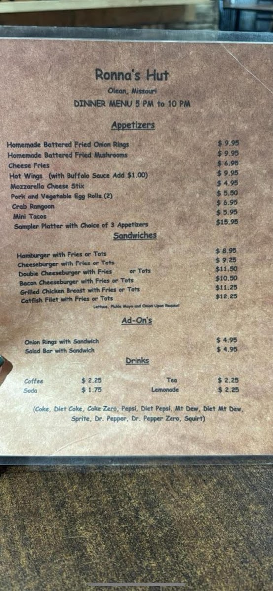 Ronna's Hut Photo Menu 6
