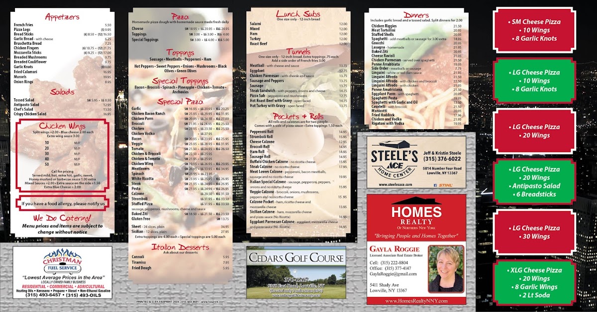 New York Pizzeria Photo Menu 1