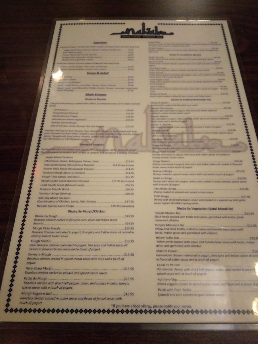 Nawab's Indian Cuisine Photo Menu 10