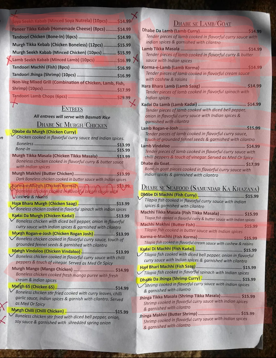 Nawab's Indian Cuisine Photo Menu 3