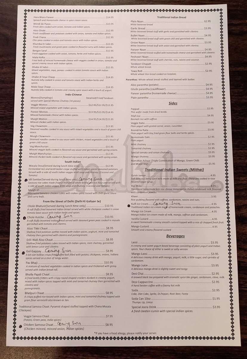 Nawab's Indian Cuisine Photo Menu 5