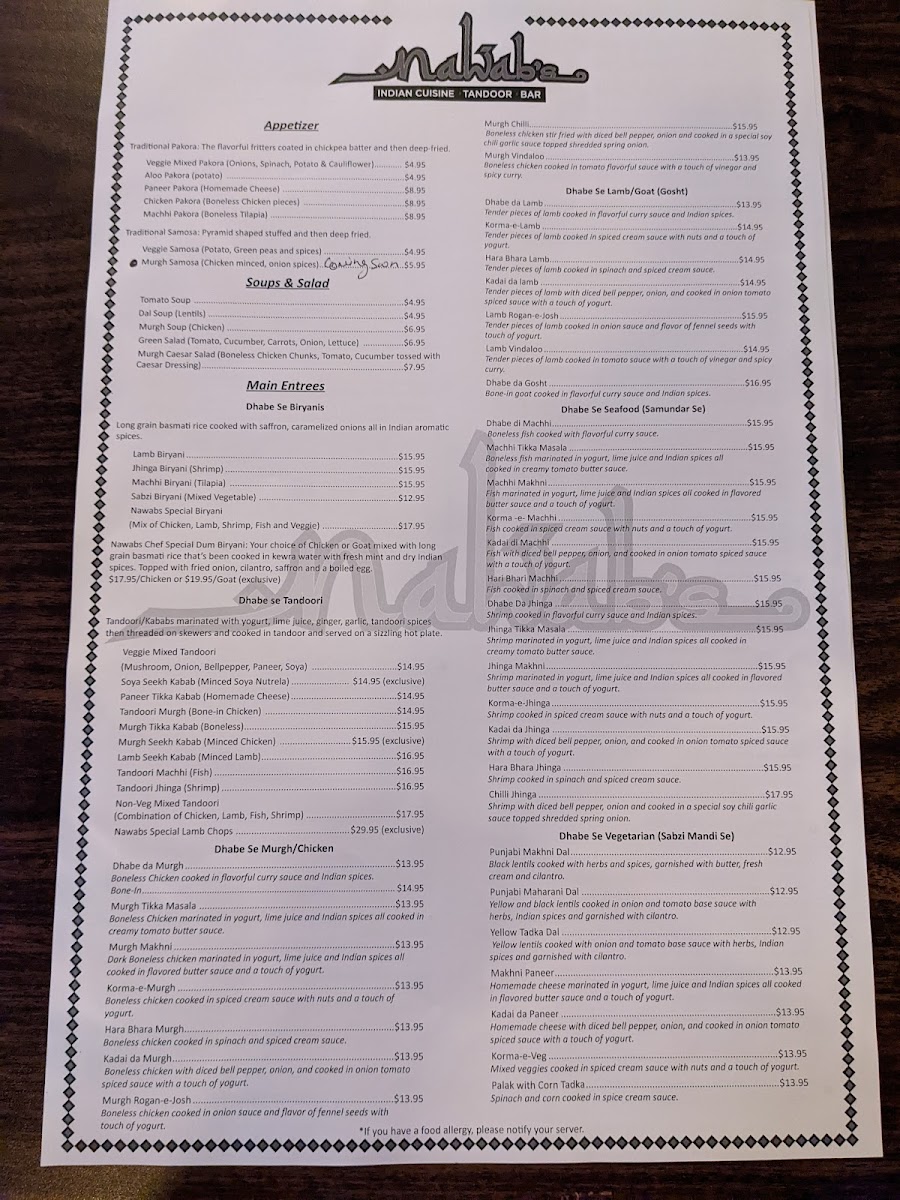 Nawab's Indian Cuisine Photo Menu 6