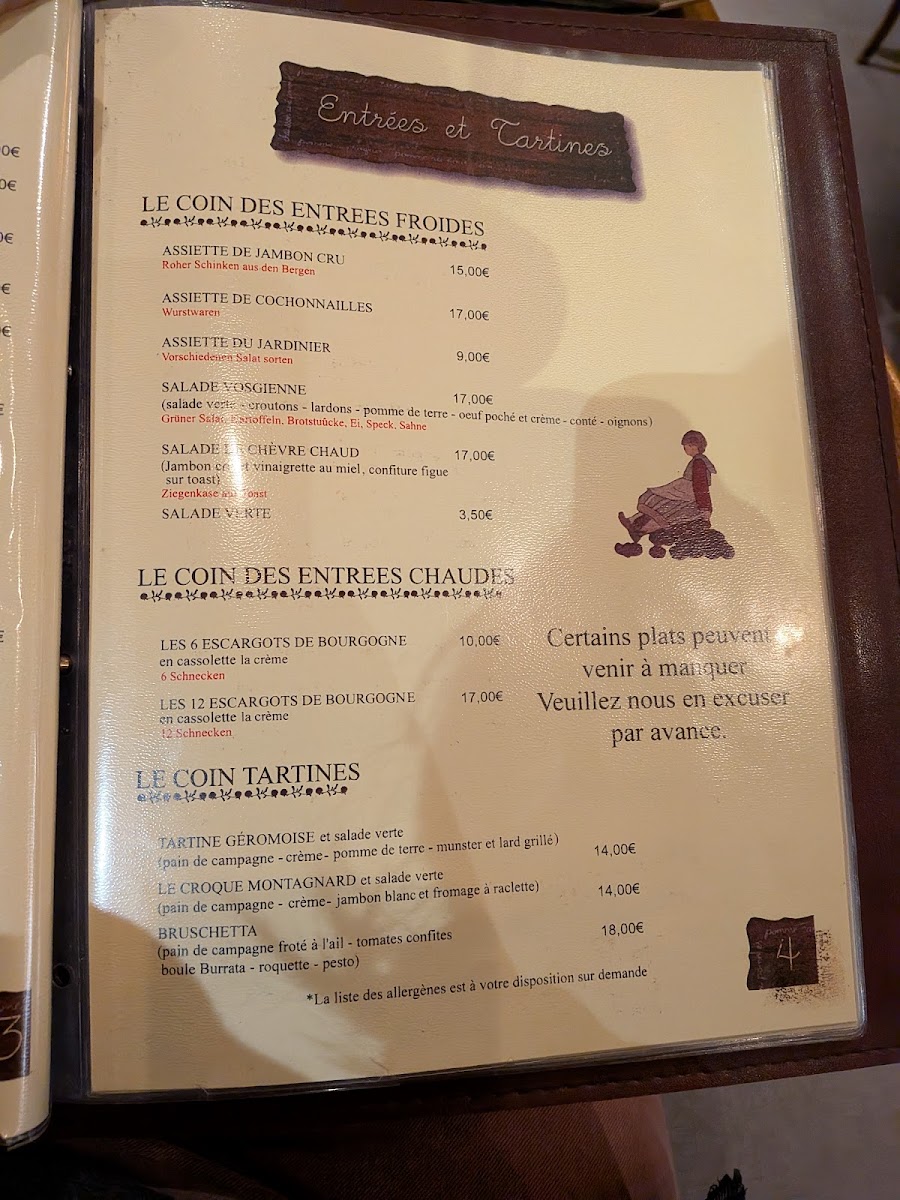 Le Couaroge Photo Menu 1
