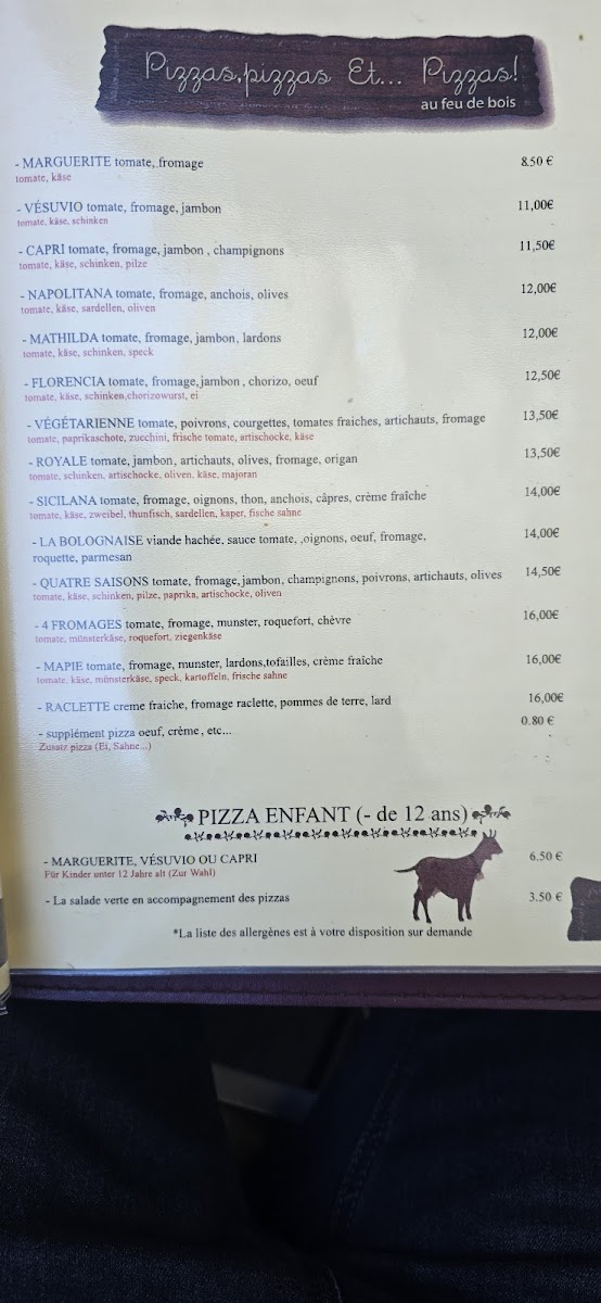 Le Couaroge Photo Menu 2