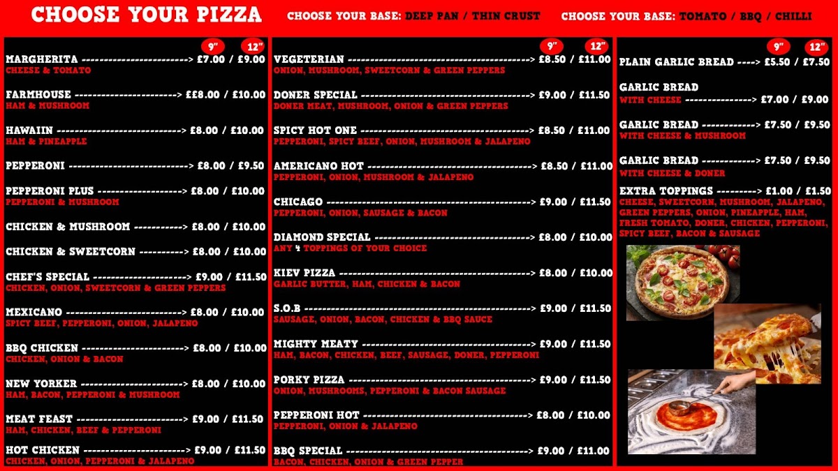 Diamond Kebab (previously Britannia) Photo Menu 1