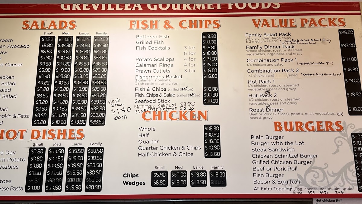 Grevillea Gourmet Food Photo Menu 2