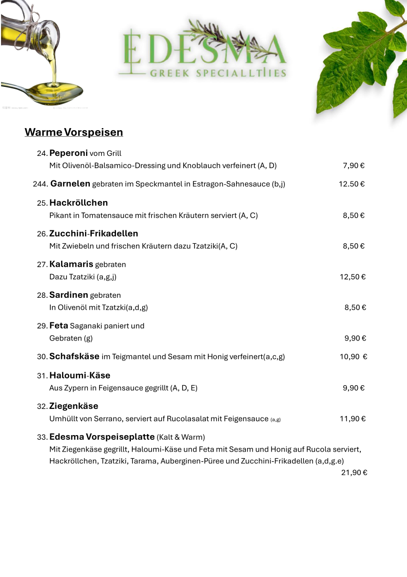 Edesma Griechisches Restaurant Photo Menu 8