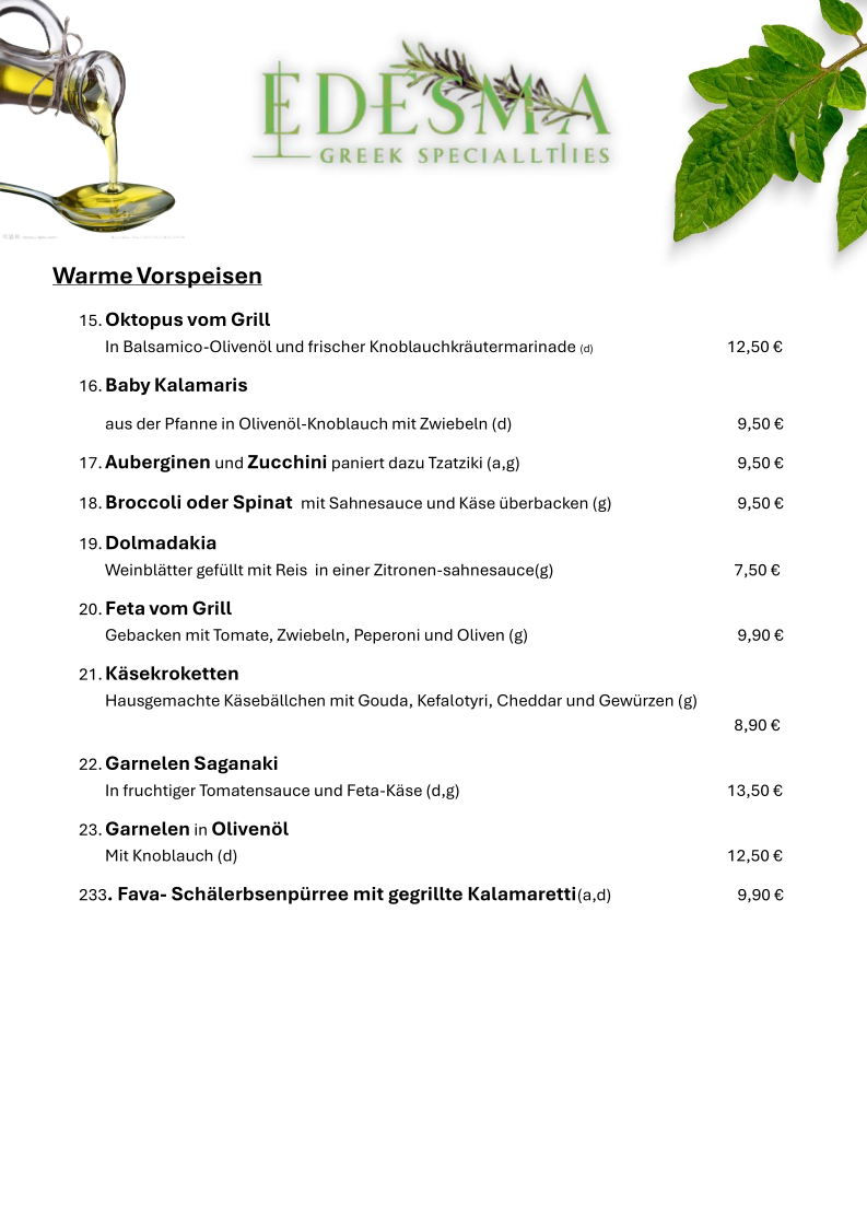 Edesma Griechisches Restaurant Photo Menu 9