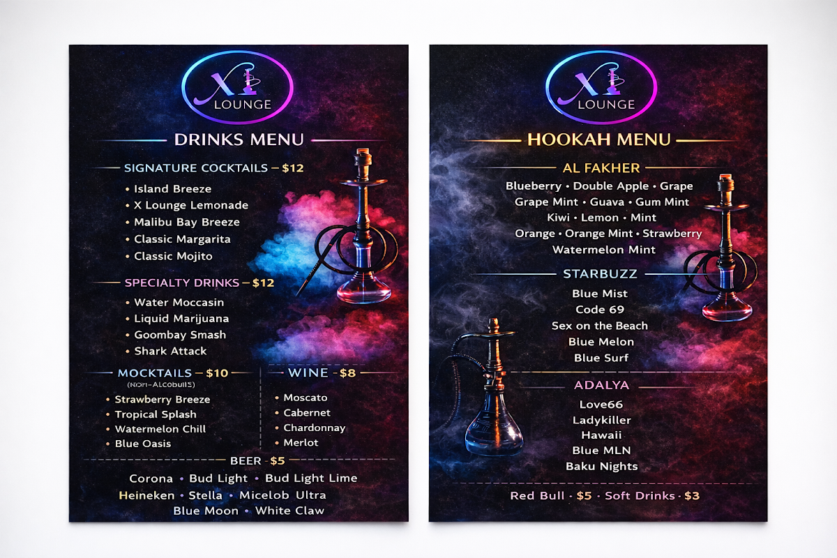 X Lounge Photo Menu 1
