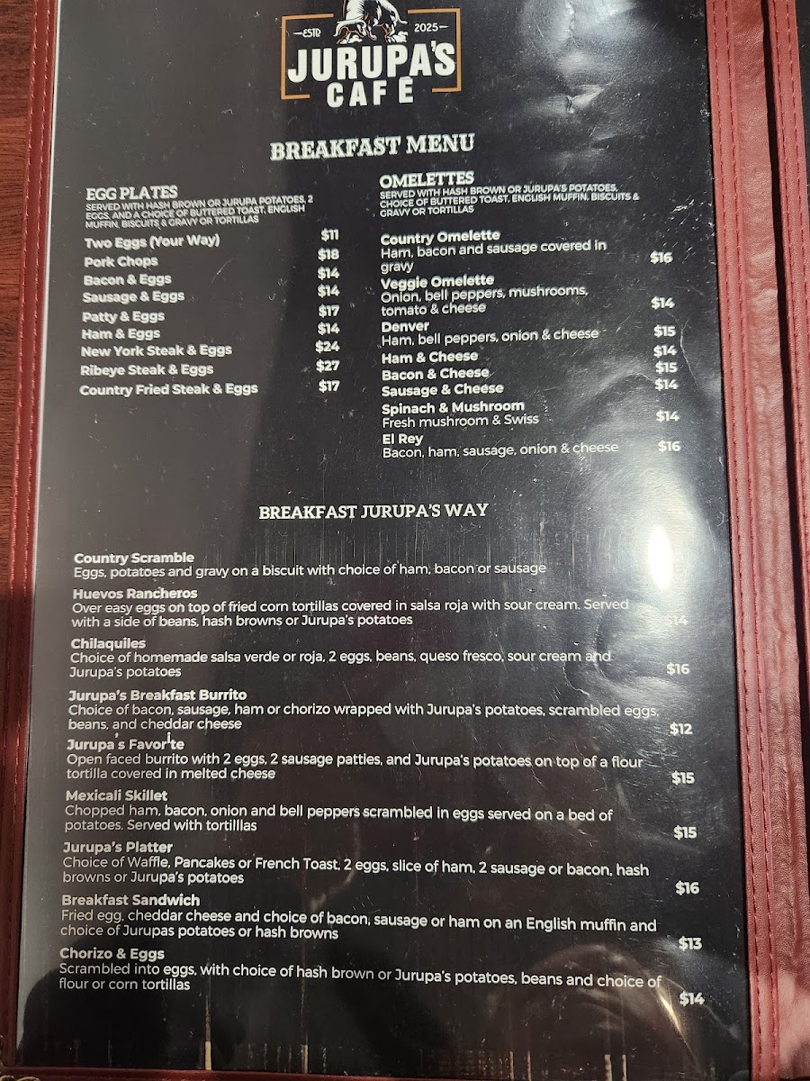 Jurupa's Cafe Photo Menu 1