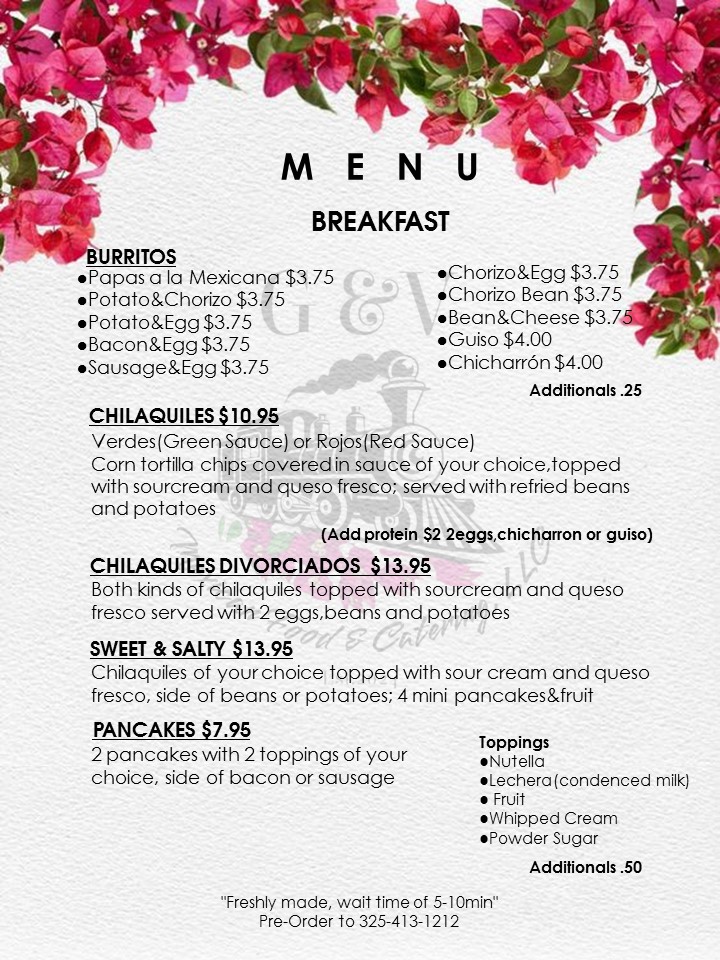 G&V Mexican Food & Catering Photo Menu 1