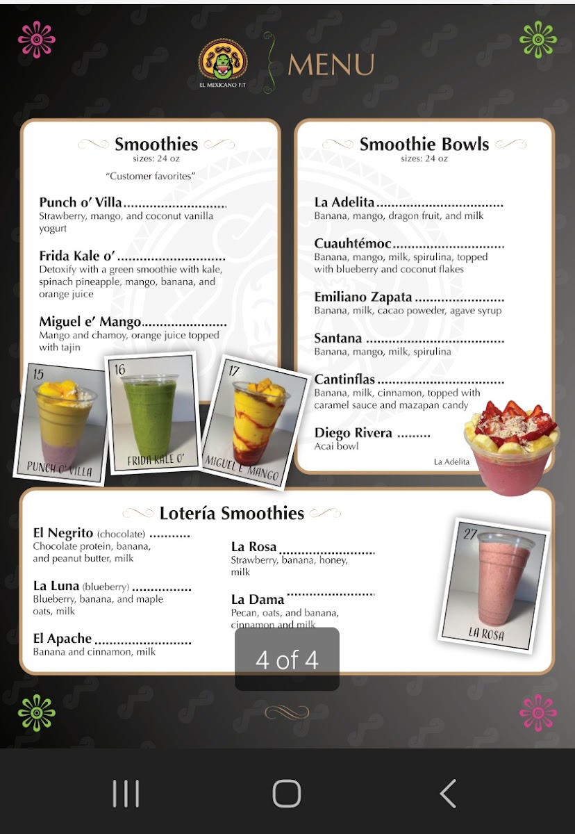 El Mexicano Fit Photo Menu 2