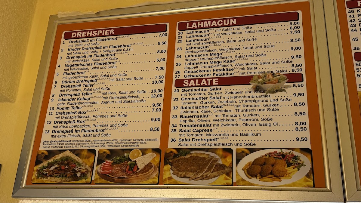 Sahin Döner Photo Menu 1
