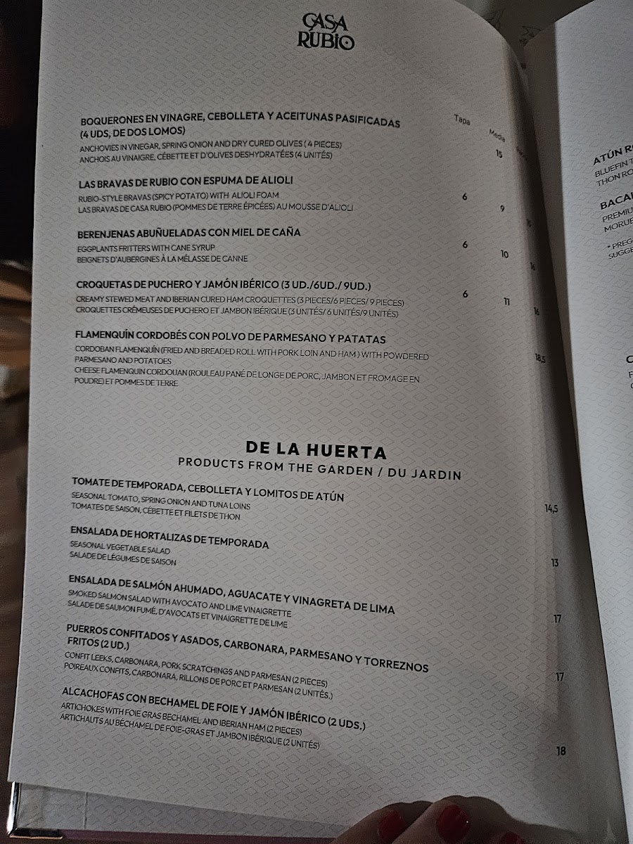 Restaurante Casa Rubio Photo Menu 3