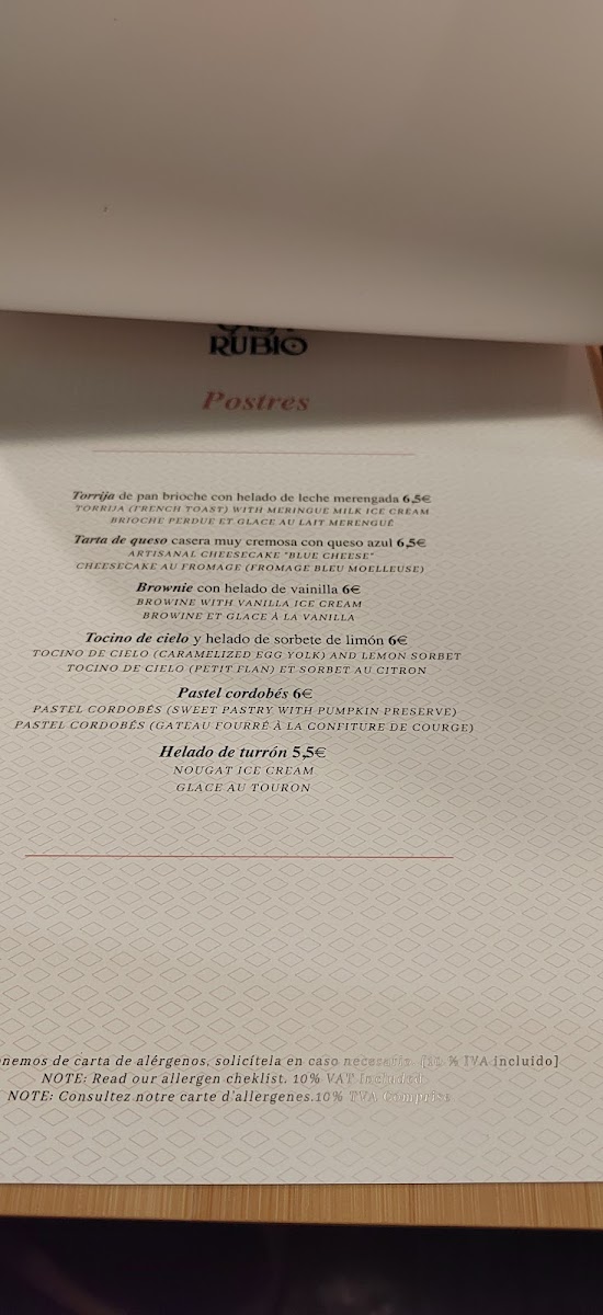 Restaurante Casa Rubio Photo Menu 7