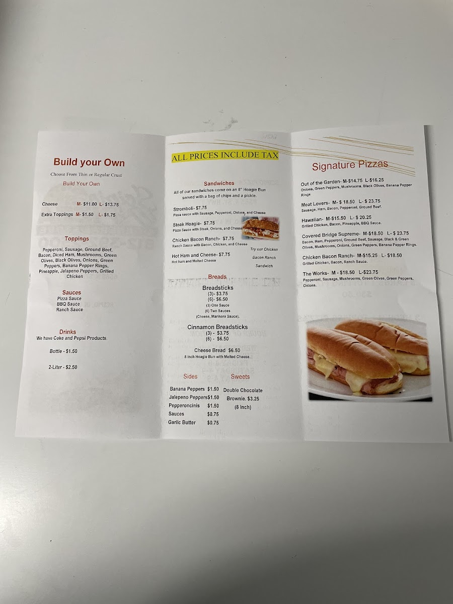 Scipio Pizza & General Store Photo Menu 2