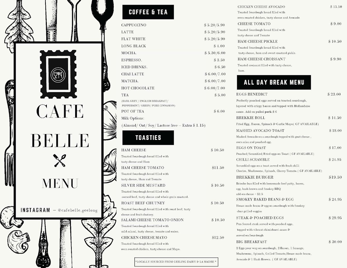 Cafe Belle Photo Menu 2