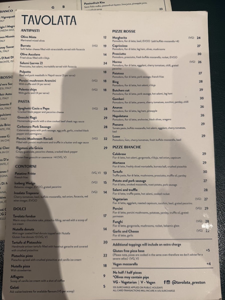 TAVOLATA Photo Menu 2