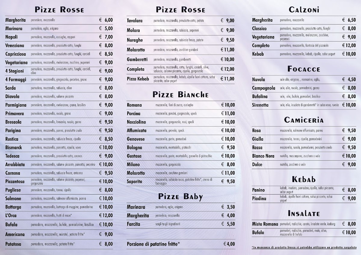 Pizzeria L’Orca Photo Menu 2