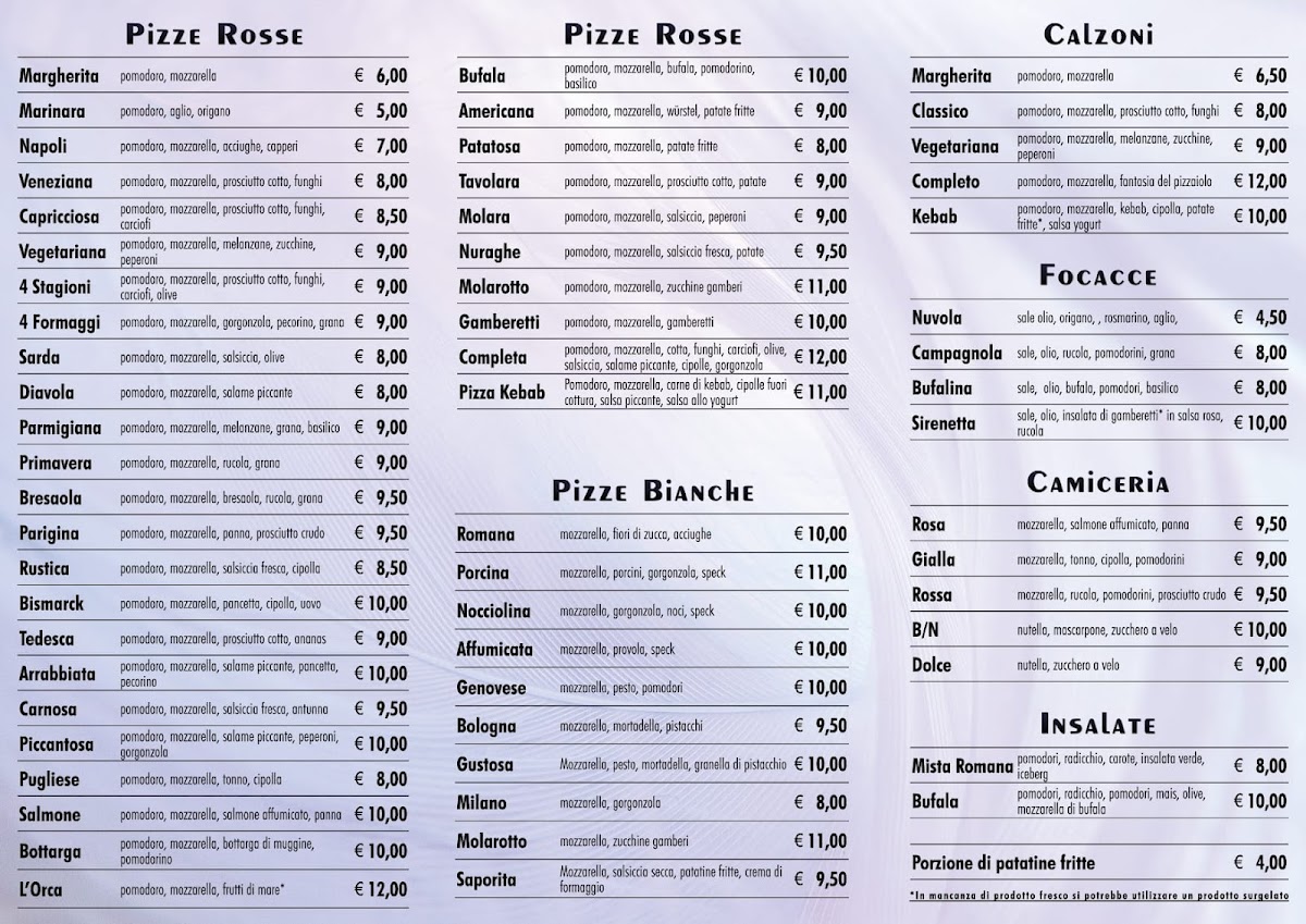 Pizzeria L’Orca Photo Menu 3