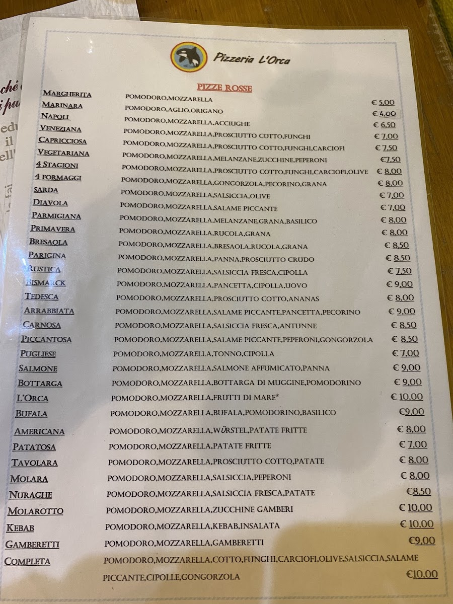 Pizzeria L’Orca Photo Menu 9