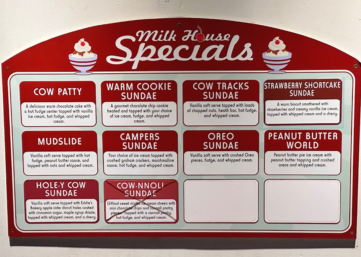 Milkhouse Ice Cream Photo Menu 2