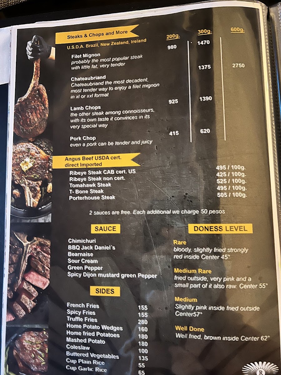 800° Black Stone Steak Restaurant Photo Menu 4