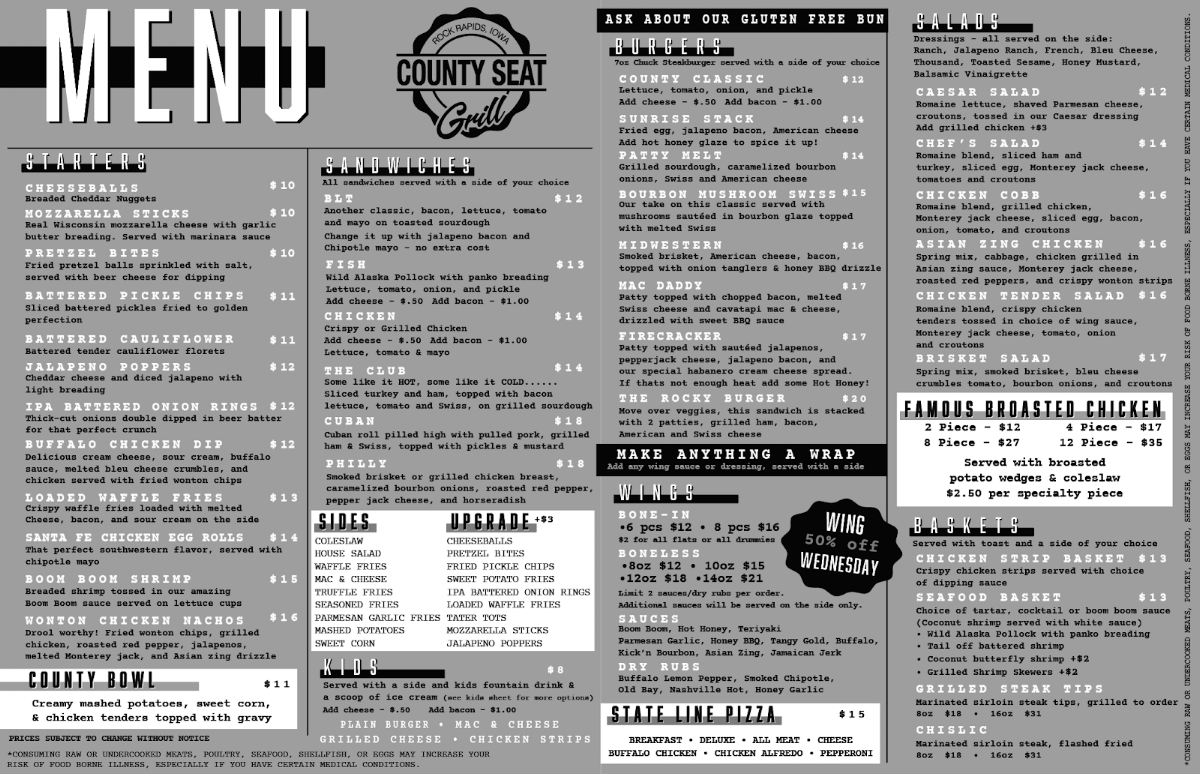 County Seat Grill Photo Menu 1