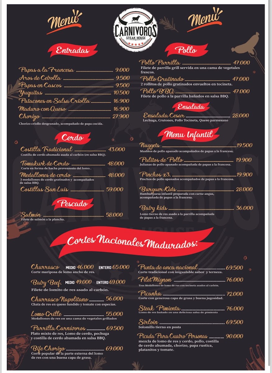 Restaurante Carnivoros Steak House Photo Menu 1