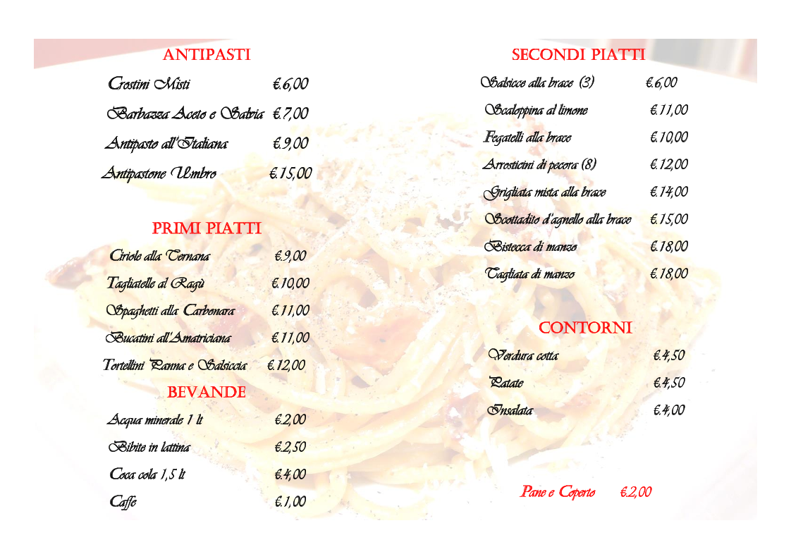 Trattoria Umbra Photo Menu 1