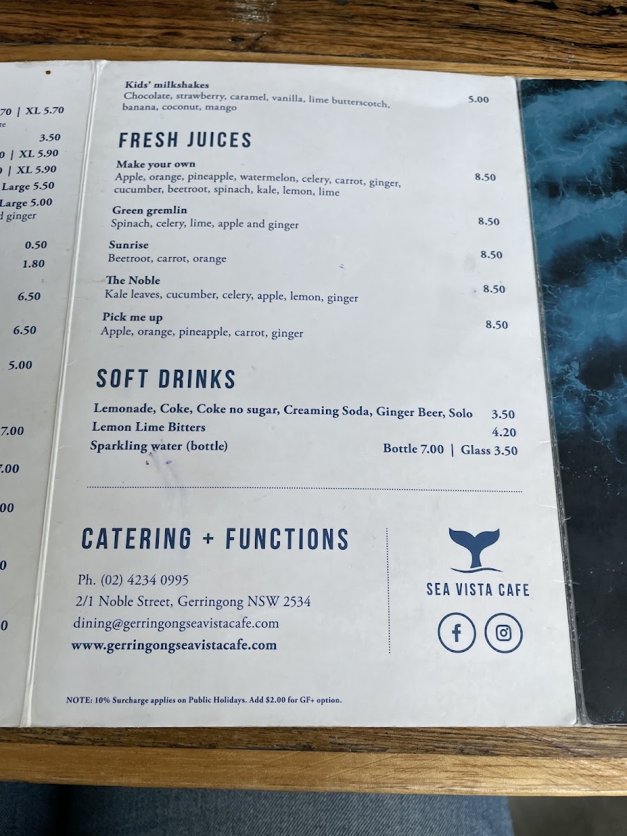 Sea Vista Cafe Photo Menu 8