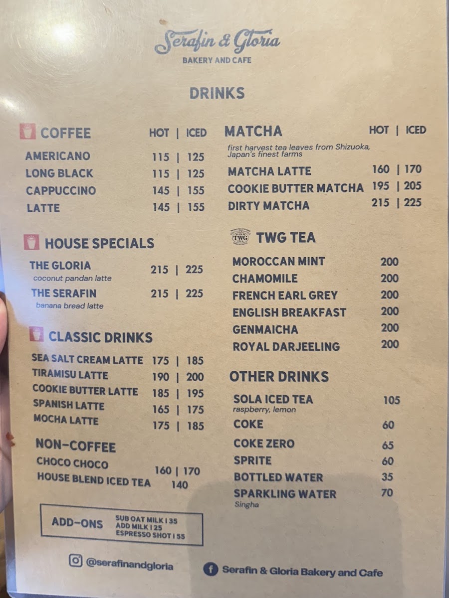 Serafin & Gloria Bakery and Cafe Photo Menu 1