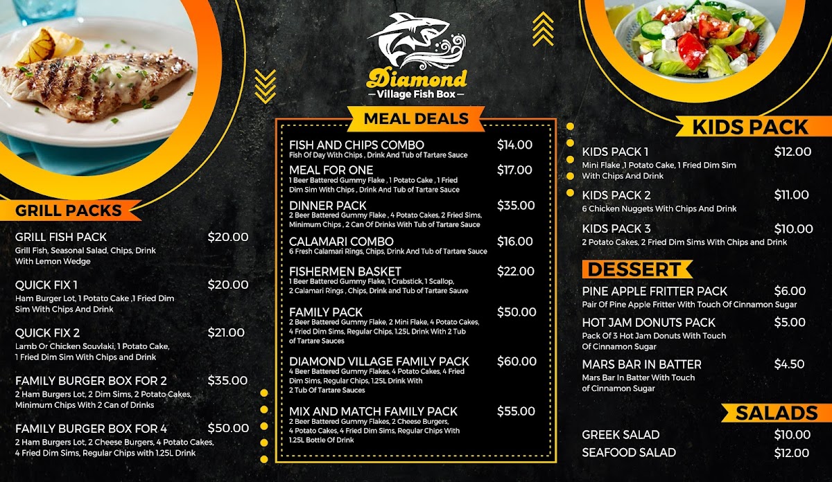 Diamond Village Fish Box Photo Menu 1