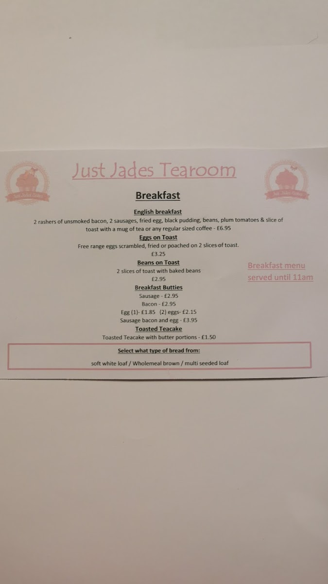 Just Jades Tearoom Photo Menu 3