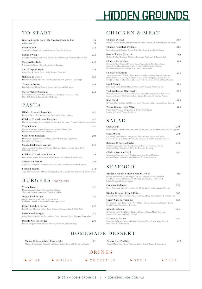 HIDDEN GROUNDS BRASSERIE Photo Menu 6
