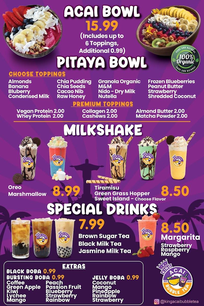 King Acai Bubble Tea Photo Menu 6