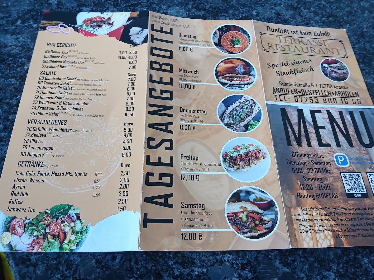 Terrasse Restaurant Kronau Photo Menu 2