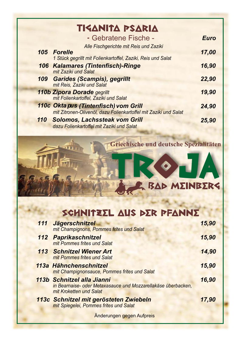 Restaurant Troja Photo Menu 2