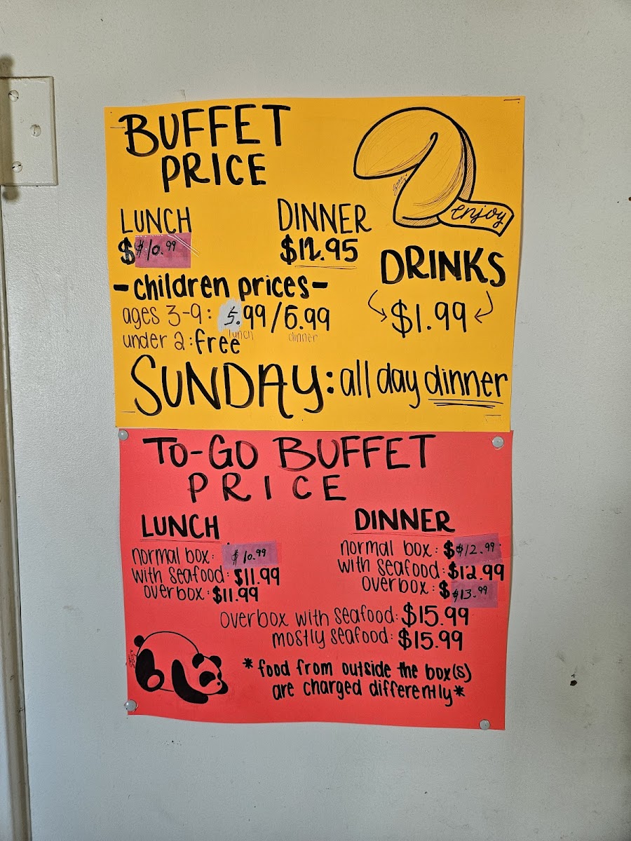 Panda Buffet Photo Menu 1