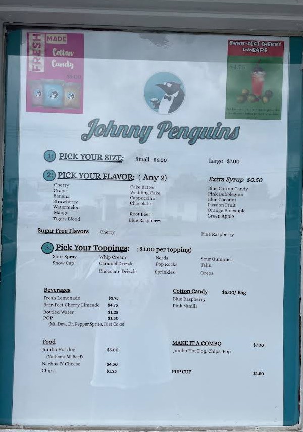 JOHNNY PENGUIN'S SHAVED ICE Photo Menu 2